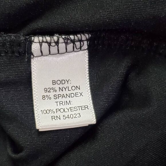 Banana Republic Black Lace Short Sleeve Top Size XS Floral Sheer Overlay Stretch - Picture 7 of 8